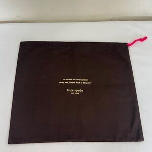 New rare Muslin Kate Spade Dust Bag Brown 14”WX 12”H. Medium